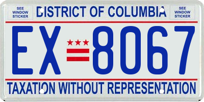 DC license plate EX8067