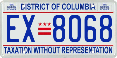 DC license plate EX8068