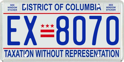 DC license plate EX8070