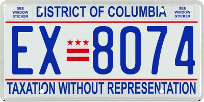 DC license plate EX8074