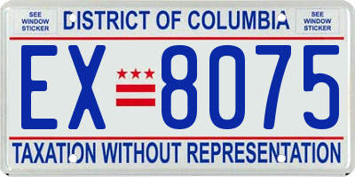 DC license plate EX8075