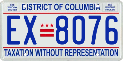 DC license plate EX8076