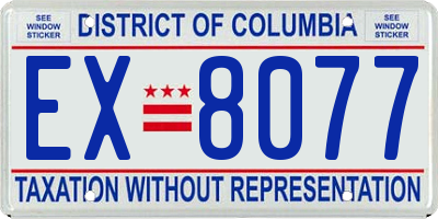 DC license plate EX8077