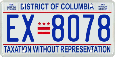 DC license plate EX8078