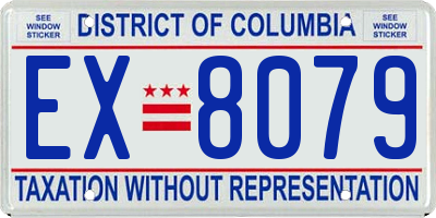 DC license plate EX8079