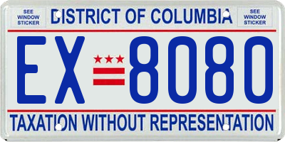 DC license plate EX8080