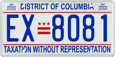 DC license plate EX8081