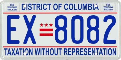 DC license plate EX8082