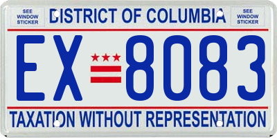 DC license plate EX8083