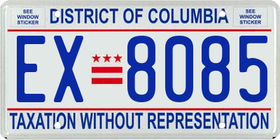 DC license plate EX8085