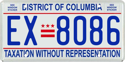 DC license plate EX8086