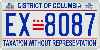 DC license plate EX8087