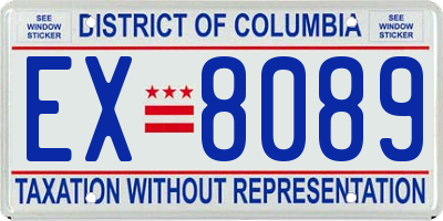 DC license plate EX8089