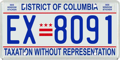 DC license plate EX8091