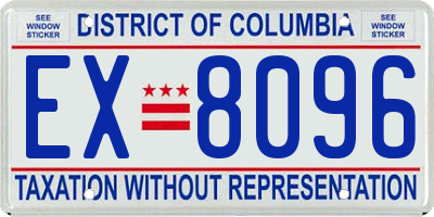 DC license plate EX8096