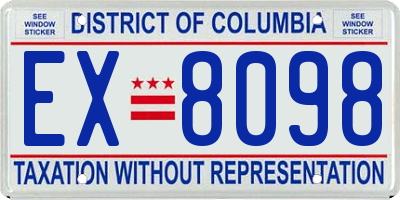 DC license plate EX8098