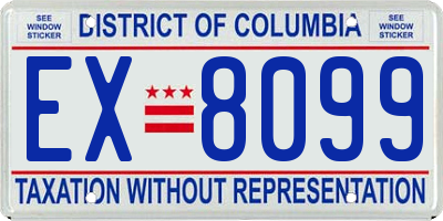 DC license plate EX8099