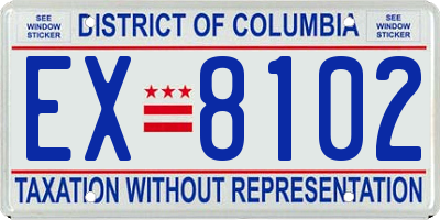 DC license plate EX8102