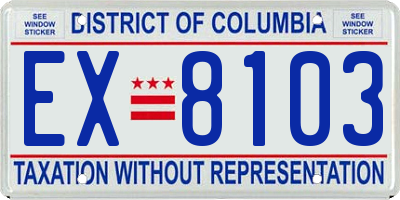 DC license plate EX8103