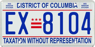 DC license plate EX8104