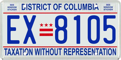 DC license plate EX8105