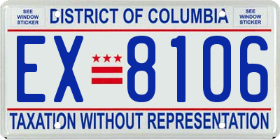 DC license plate EX8106