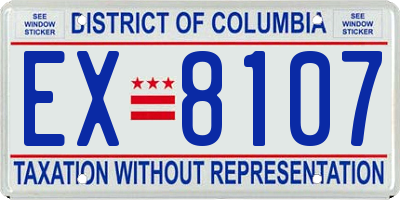 DC license plate EX8107