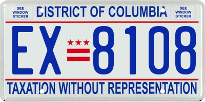 DC license plate EX8108