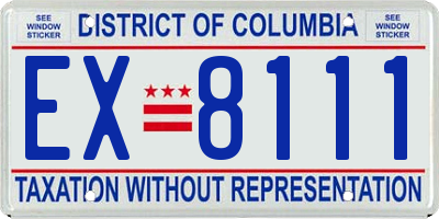 DC license plate EX8111