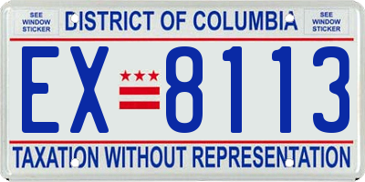 DC license plate EX8113