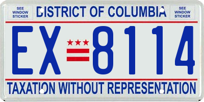 DC license plate EX8114