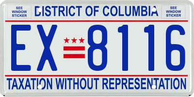 DC license plate EX8116