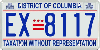 DC license plate EX8117