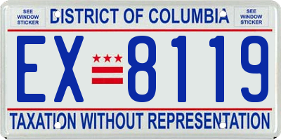 DC license plate EX8119