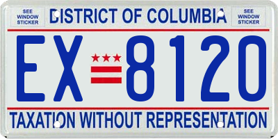 DC license plate EX8120