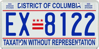 DC license plate EX8122