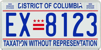 DC license plate EX8123