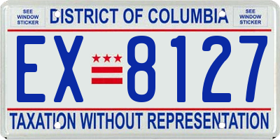 DC license plate EX8127