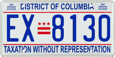 DC license plate EX8130