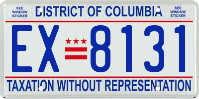 DC license plate EX8131