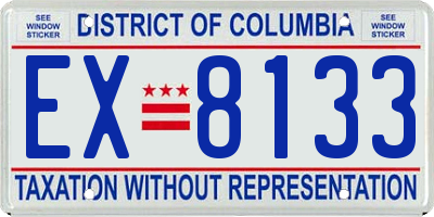 DC license plate EX8133