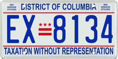 DC license plate EX8134