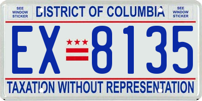 DC license plate EX8135