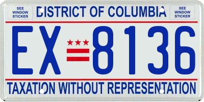 DC license plate EX8136