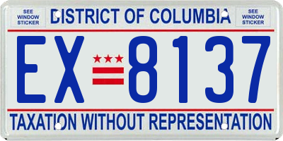 DC license plate EX8137