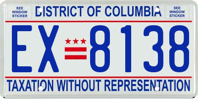 DC license plate EX8138