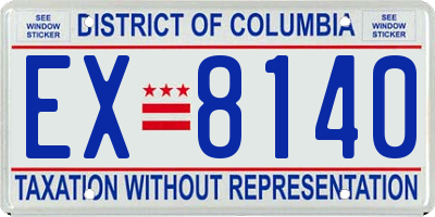 DC license plate EX8140