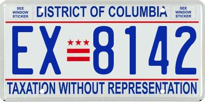 DC license plate EX8142