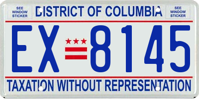 DC license plate EX8145