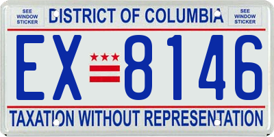 DC license plate EX8146